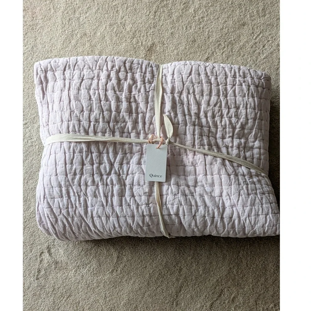 Quince NWT European Linen Cotton Stitch Quilt Orchid- King/ Cal King